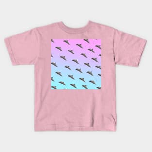 Dolphins Pattern Pink Blue Gradient VSCO Women's Vaporwave Gift Kids T-Shirt